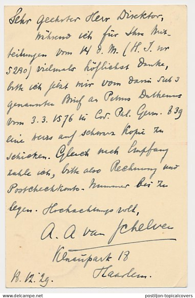 Briefkaart G. 224 Haarlem - Heidelberg Duitsland 1929 - Ganzsachen