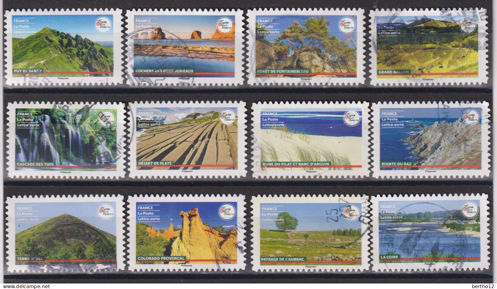 FRANCE 2021 Y T N ° 2025/2036 Série Complète Oblitéré CACHET ROND Terre De Tourisme - Used Stamps