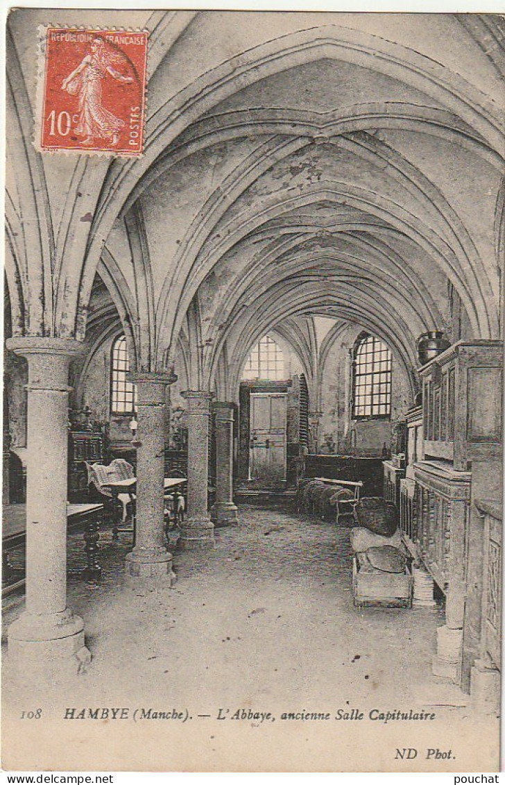 SO 13-(50) HAMBYE - L' ABBAYE , ANCIENNE SALLE CAPITULAIRE - 2 SCANS - Other & Unclassified