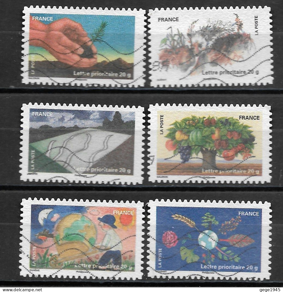 France  2011  Obitéré  Autoadhésif  N° 526 - 528 - 529 - 530 - 531 - 537   -   Fête Du Timbre  "  Fête De Le Terre  " - Used Stamps