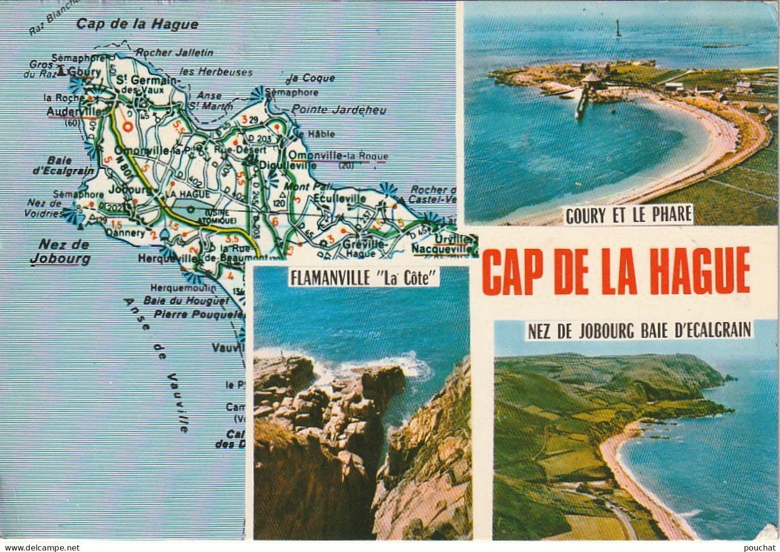 SO 14-(50) CAP DE LA HAGUE : FLAMANVILLE " LA COTE " , GOURY ET LE PHARE , NEZ DE JOBOURG - MULTIVUES COULEURS - 2 SCANS - Other & Unclassified