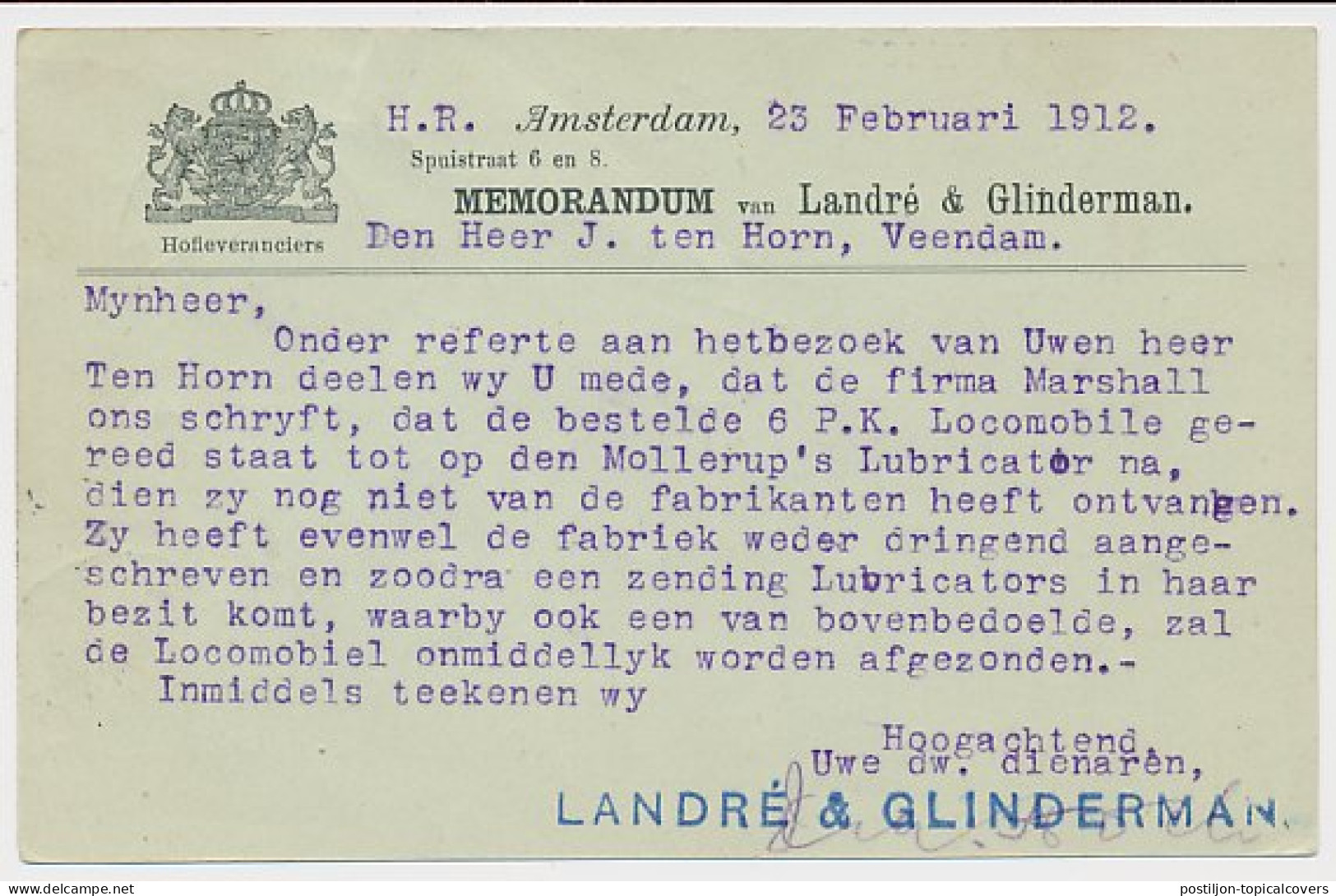 Briefkaart G. 80 A I Particulier Bedrukt Amsterdam 1912 - Ganzsachen