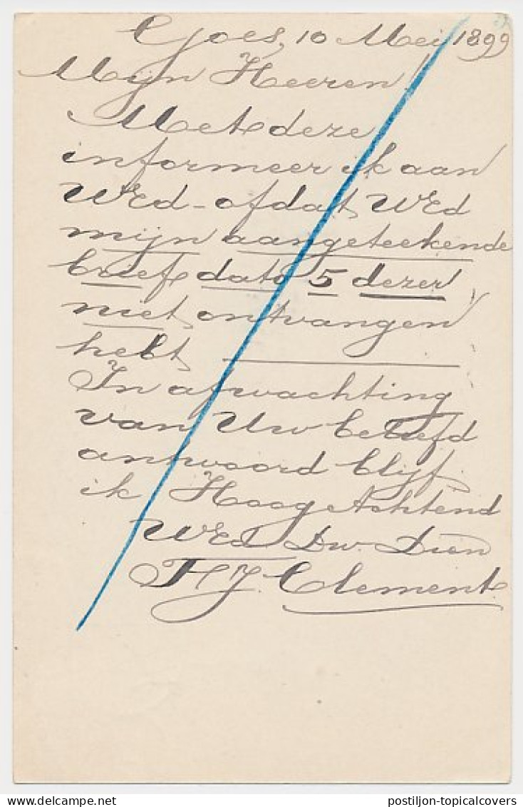 Goes - Trein Kleinrondstempel Breda - Vlissingen V 1899 - Briefe U. Dokumente