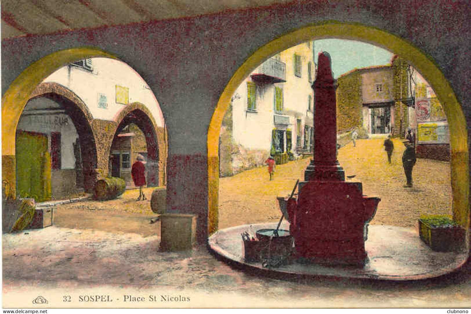 CPA - SOSPEL - PLACE SAINT NICOLAS (BELLE CARTE COLORISEE) - Sospel