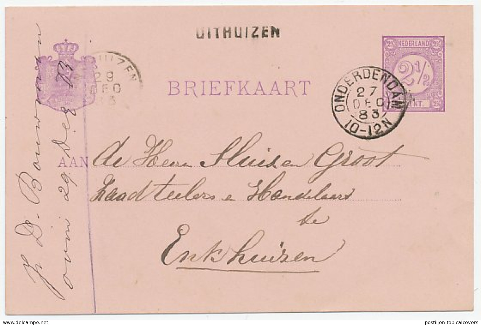 Naamstempel Uithuizen 1883 - Briefe U. Dokumente