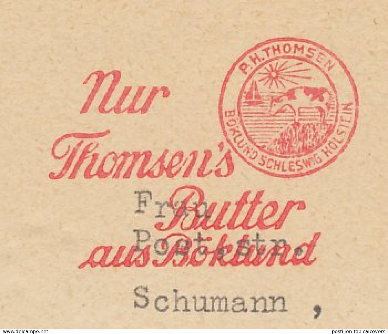 Meter Card Deutsches Reich / Germany 1931 Milk - Butter - Cow - Holstein - Alimentación