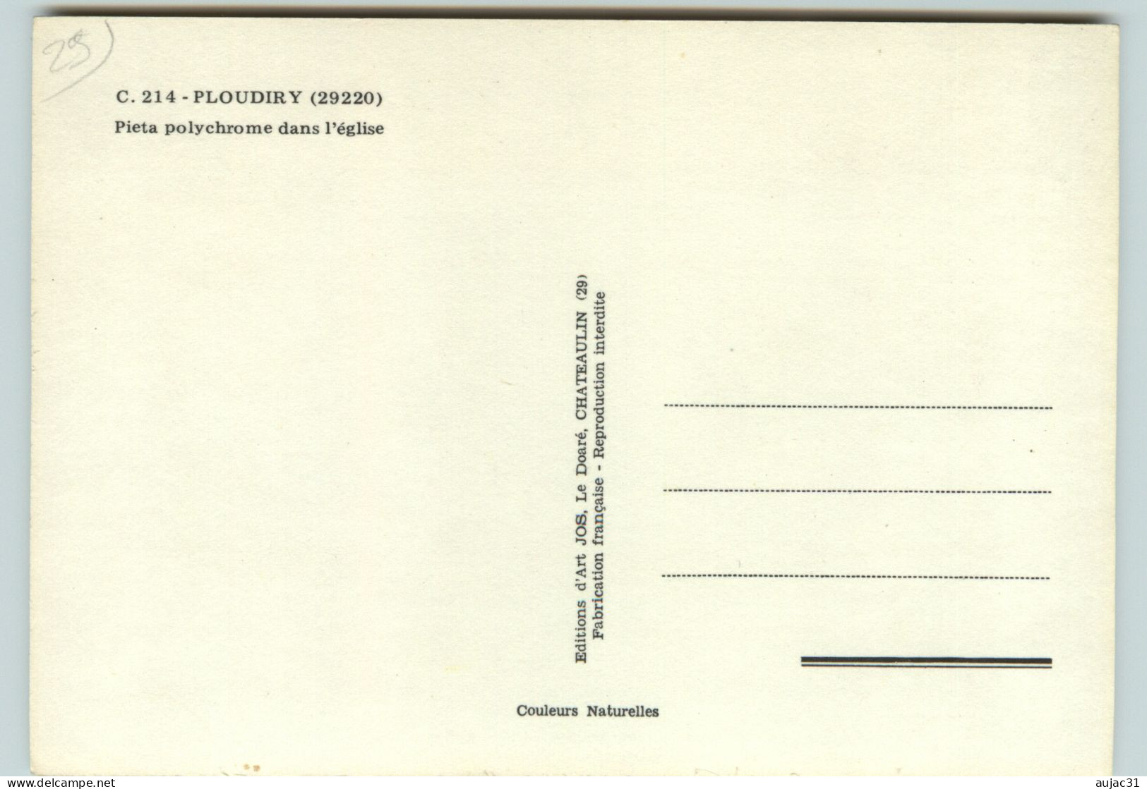 Dép 29 - Ploudiry - Pieta Polychrome Dans L'église - Bon état Général - Other & Unclassified