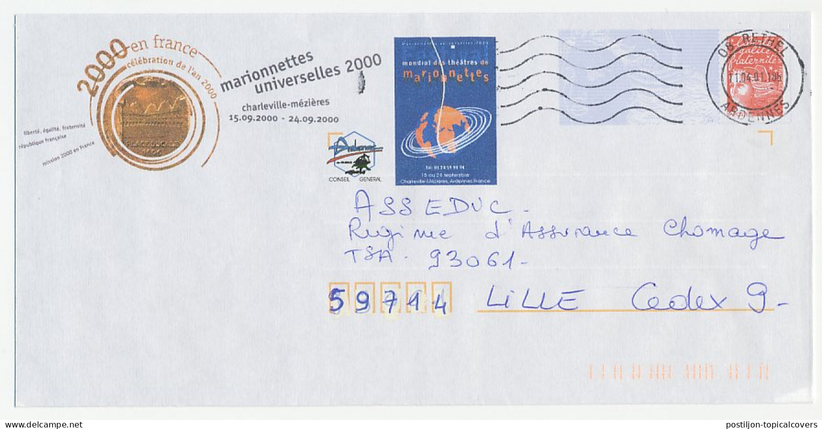 Postal Stationery / PAP France 2001 Marionettes - Global -  - Theater