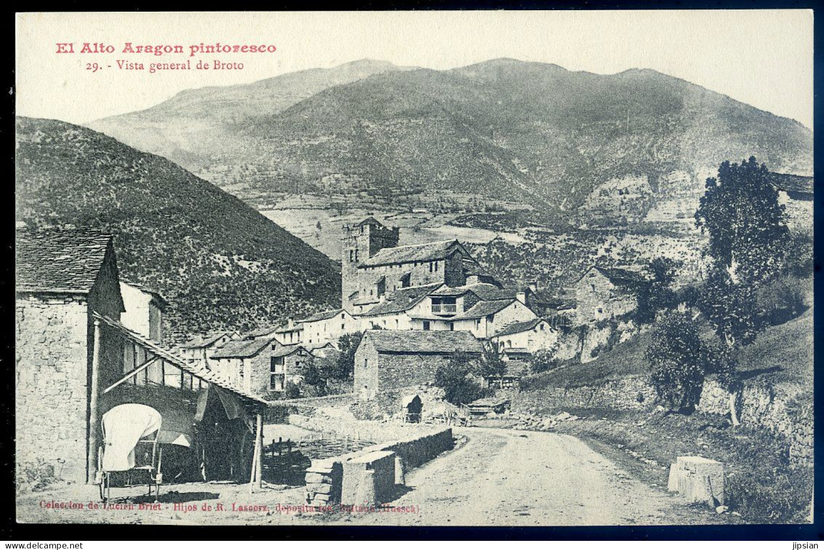 Cpa D' Espagne El Alto Aragon Pintoresco , Vista General De Broto   ............  Huesca     MAI24-02 - Huesca