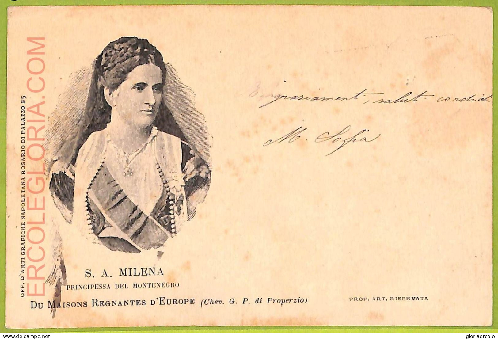 Ae9748 -  MONTENEGRO - VINTAGE POSTCARD - S.A.Milena - Royalty  - 1904 - Montenegro