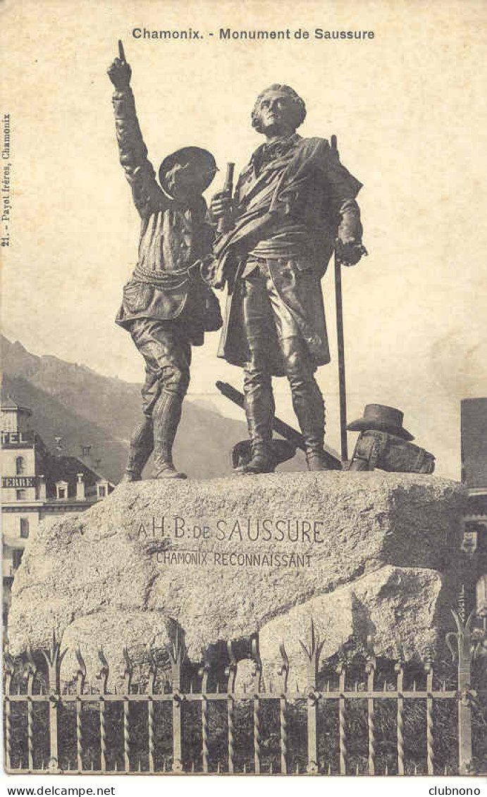 CPA -CHAMONIX - MONUMENT DE SAUSSURE - Chamonix-Mont-Blanc