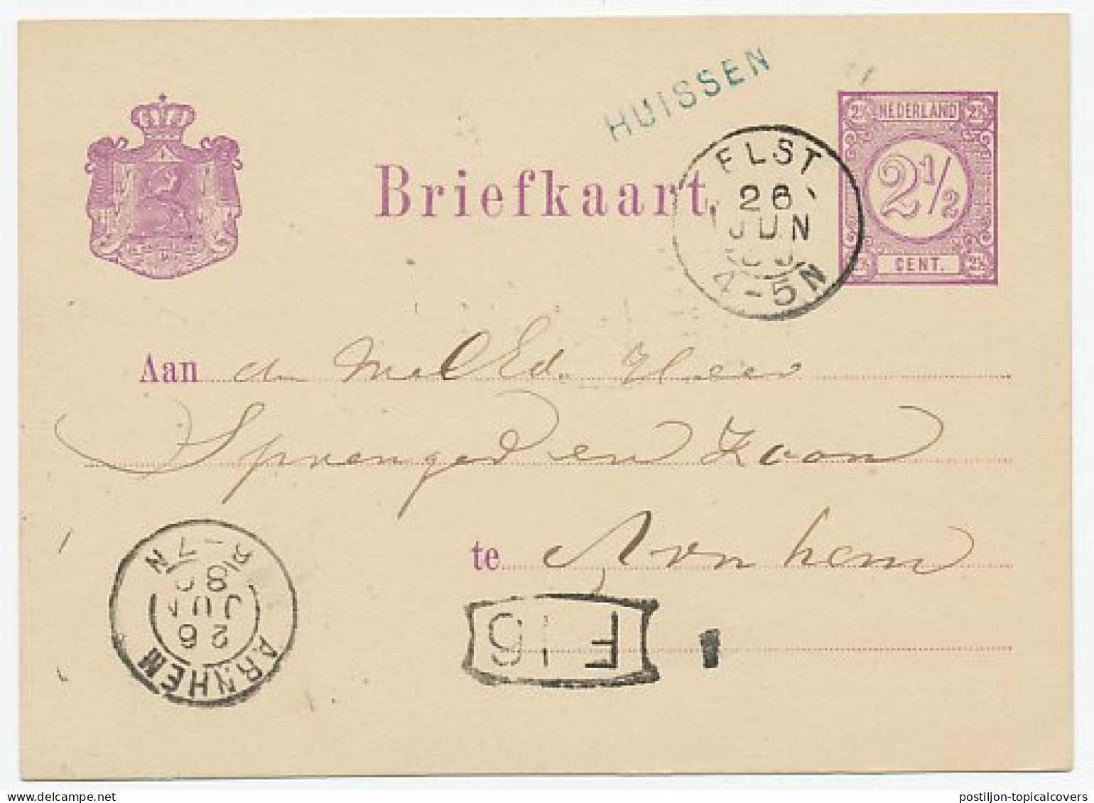 Naamstempel Huissen 1880 - Brieven En Documenten