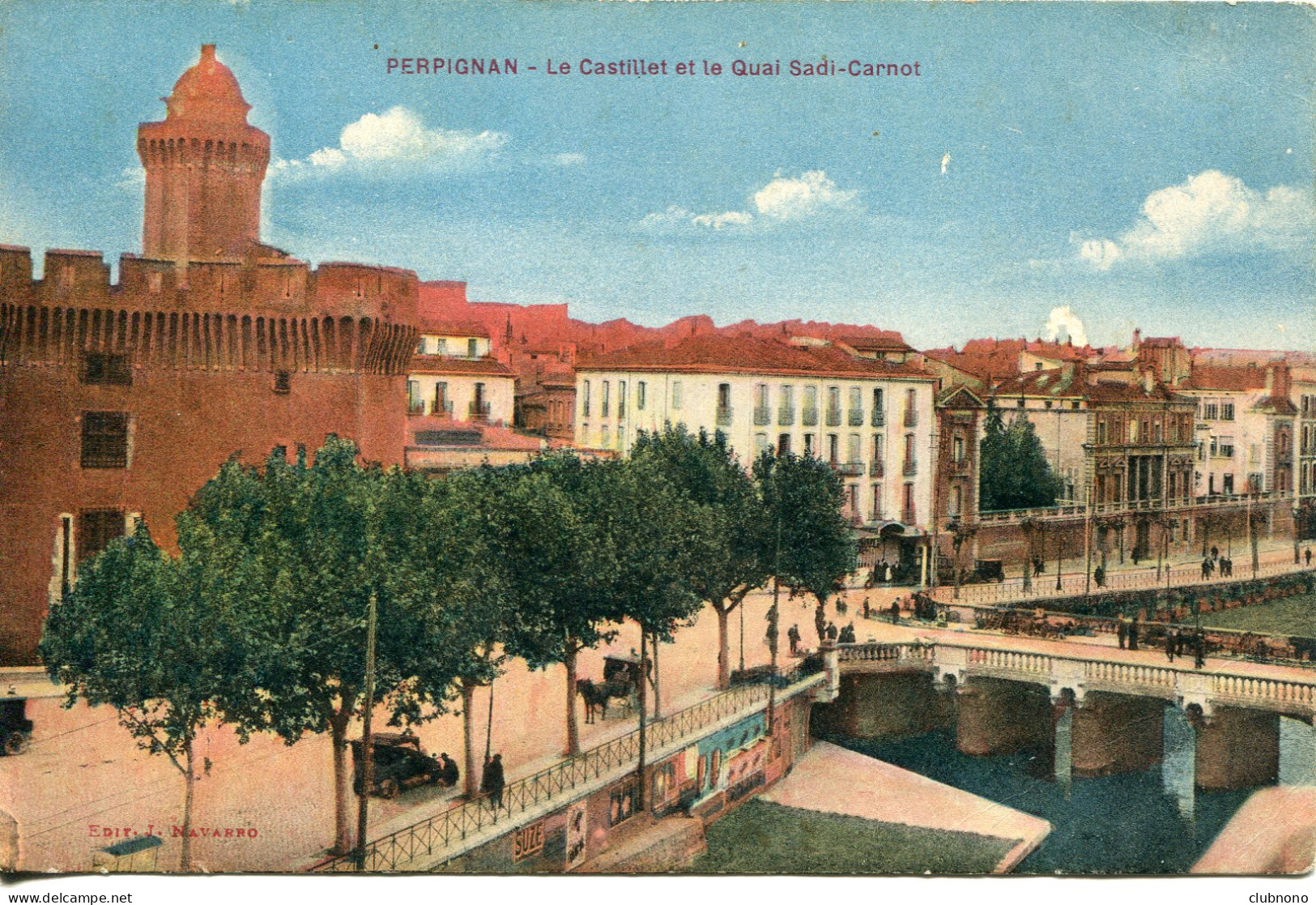 CPA - PERPIGNAN - LE CASTILLET ET LE QUAI SADI-CARNOT (1929) - Perpignan