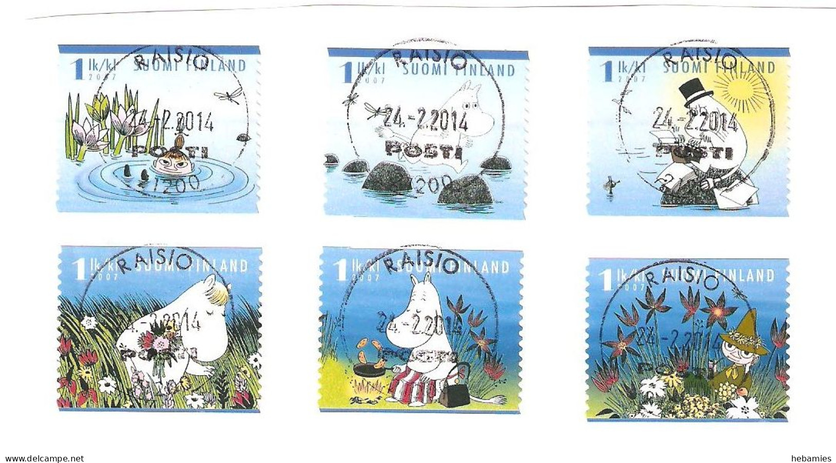 MOOMIN SERIES 2007  - ALL 6 STAMPS - NICELY STAMPED - FINLAND - - Used Stamps