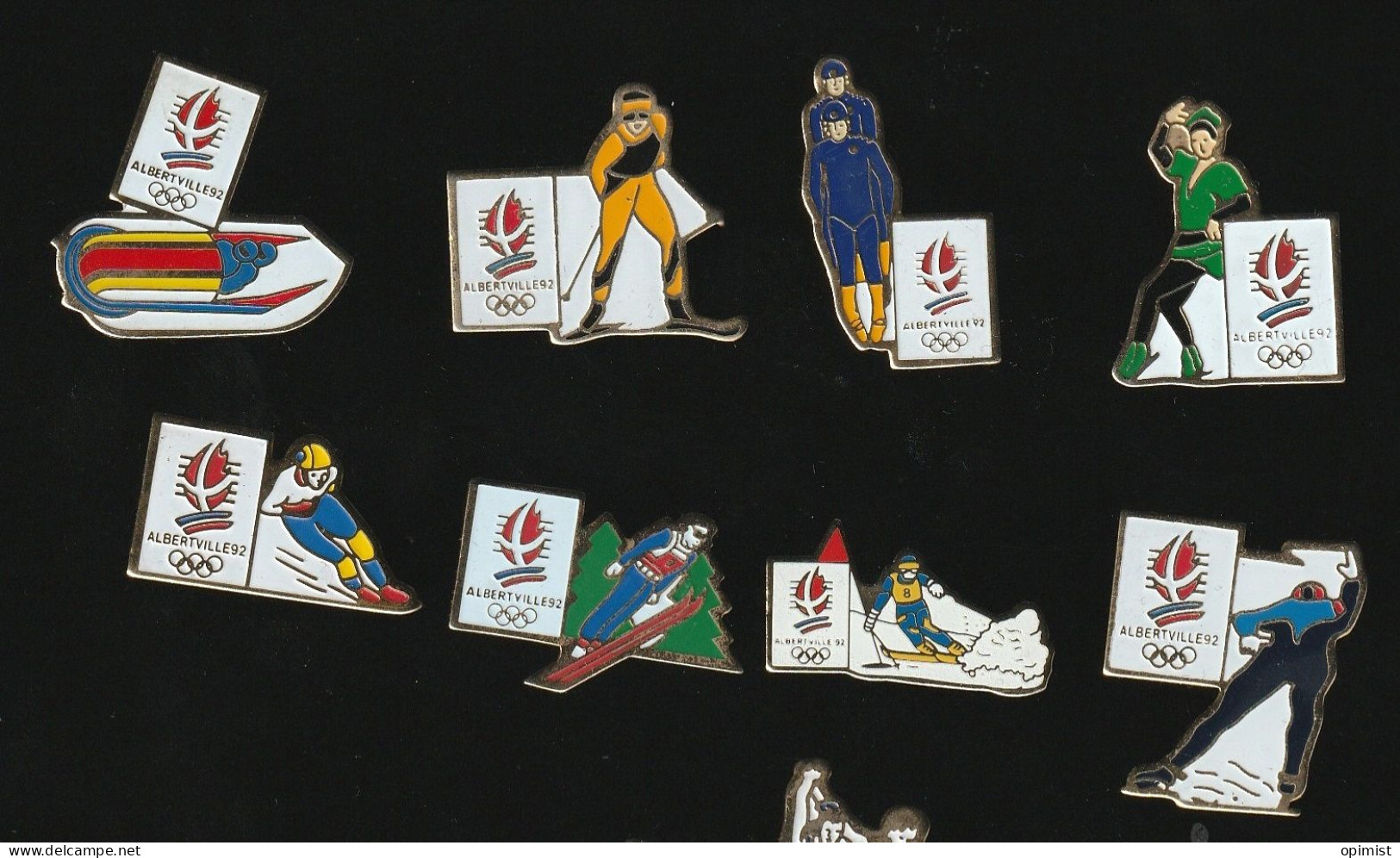 77704-lot De 8 Pin's.Jeux Olympiques Albertville.ski.sport D Hiver. - Jeux Olympiques