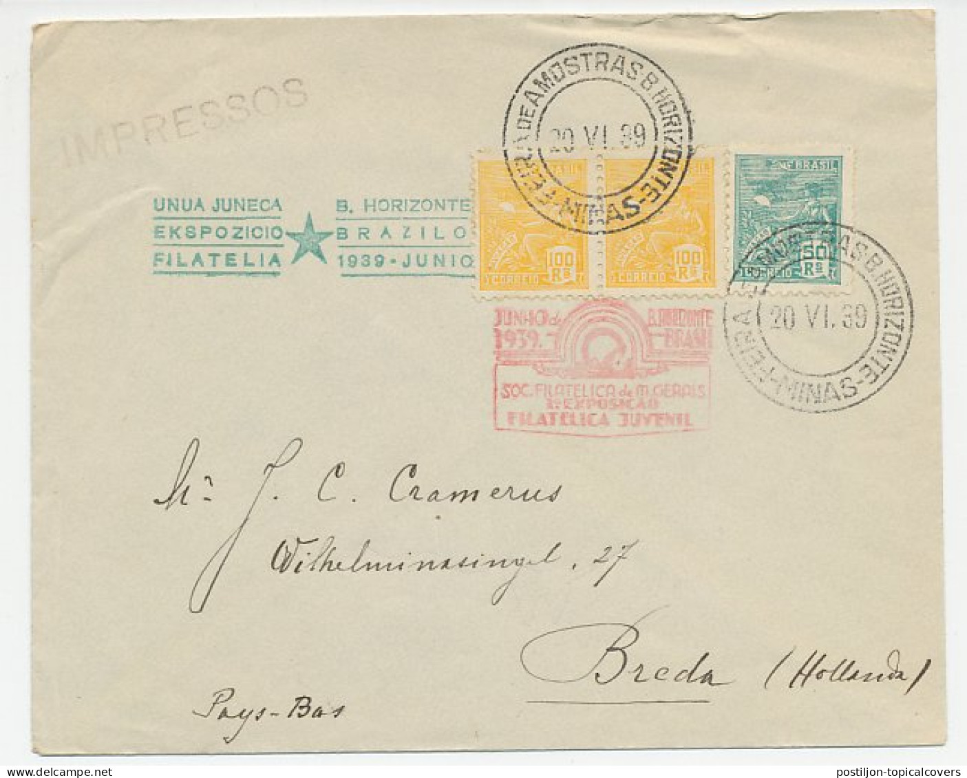 Cover / Postmark Brazil 1939 Philatelic Exhibition - Other & Unclassified