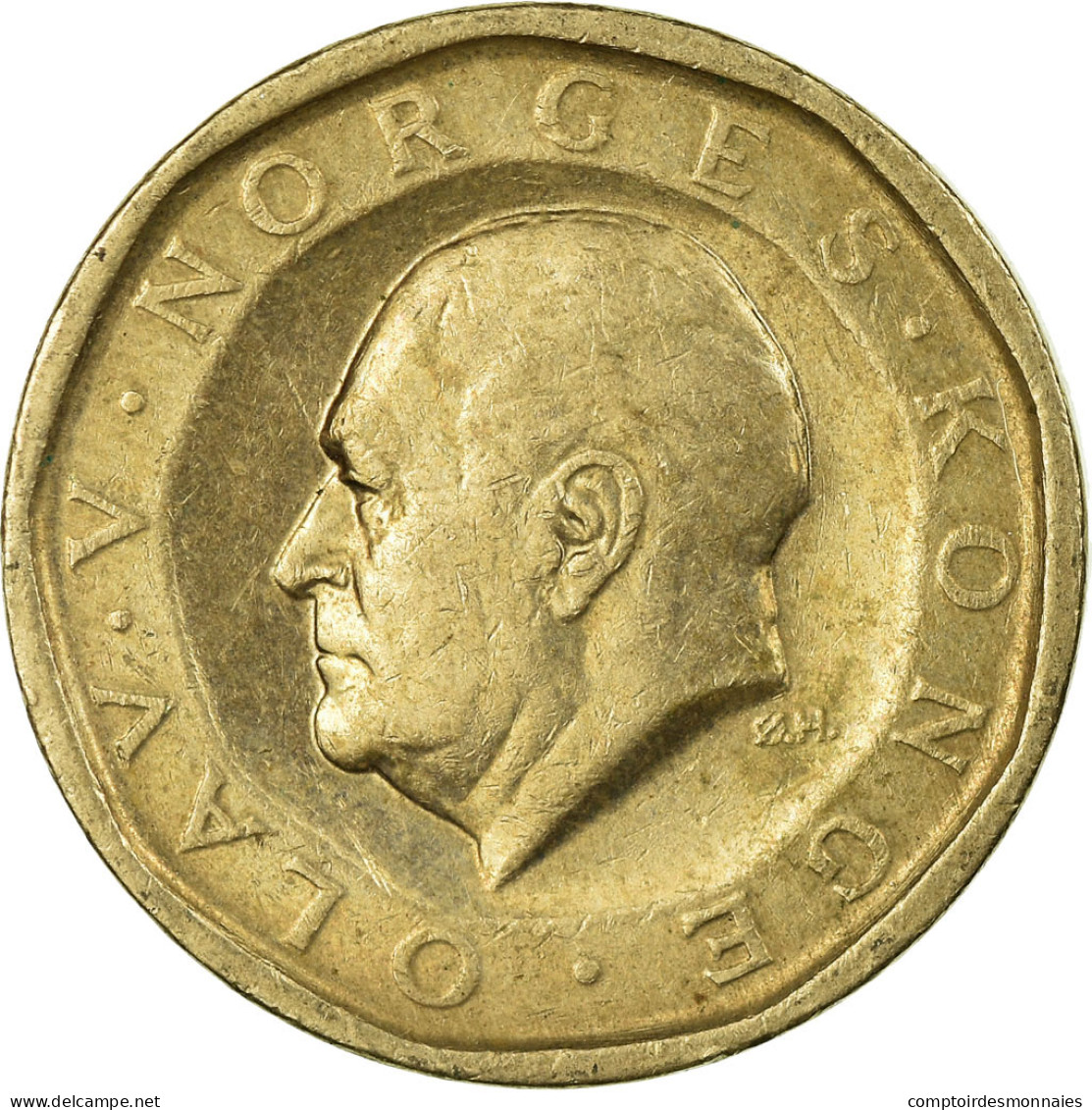 Monnaie, Norvège, Olav V, 10 Kroner, 1983, TTB, Nickel-brass, KM:427 - Norvège