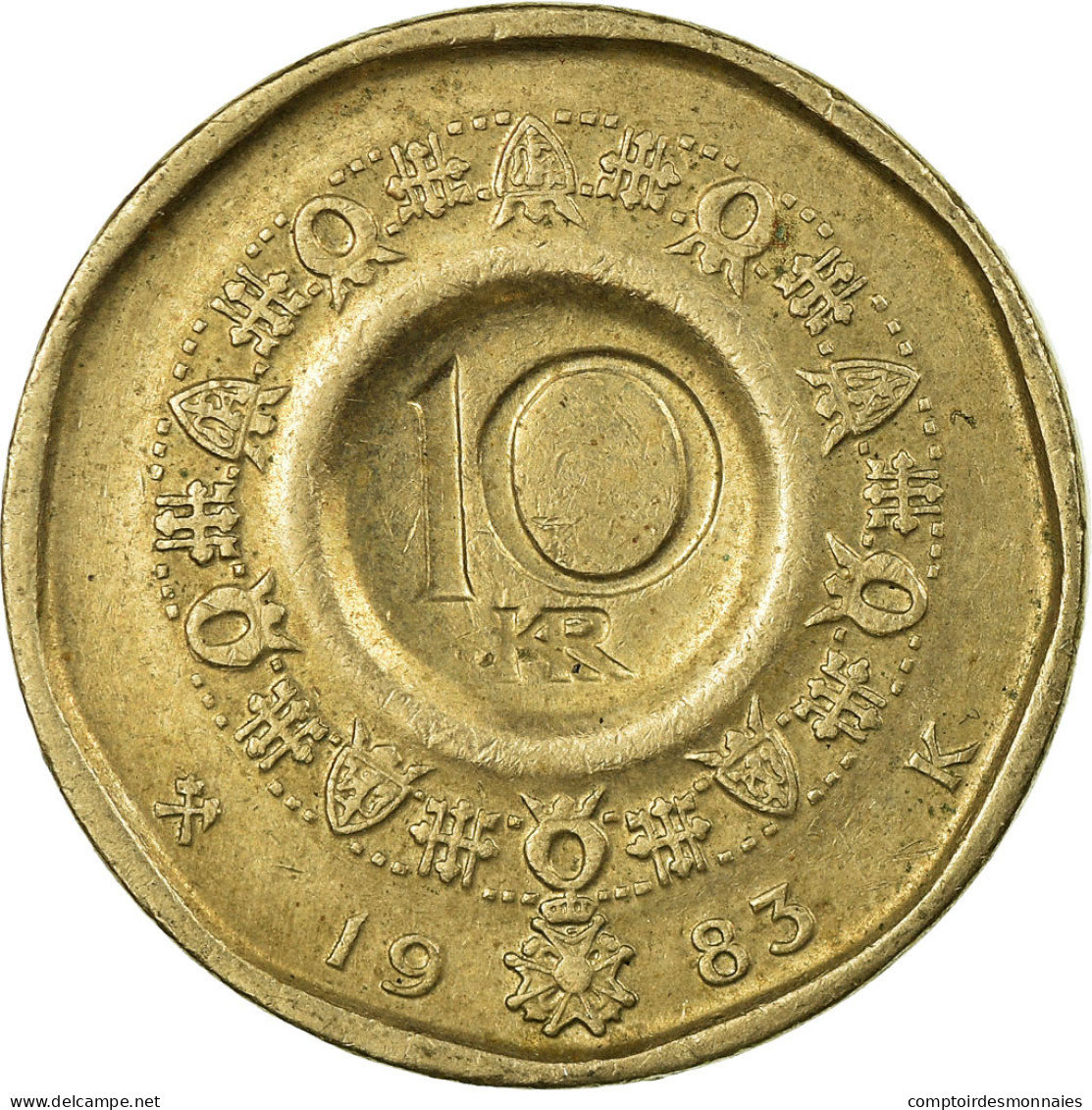Monnaie, Norvège, Olav V, 10 Kroner, 1983, TTB, Nickel-brass, KM:427 - Norway