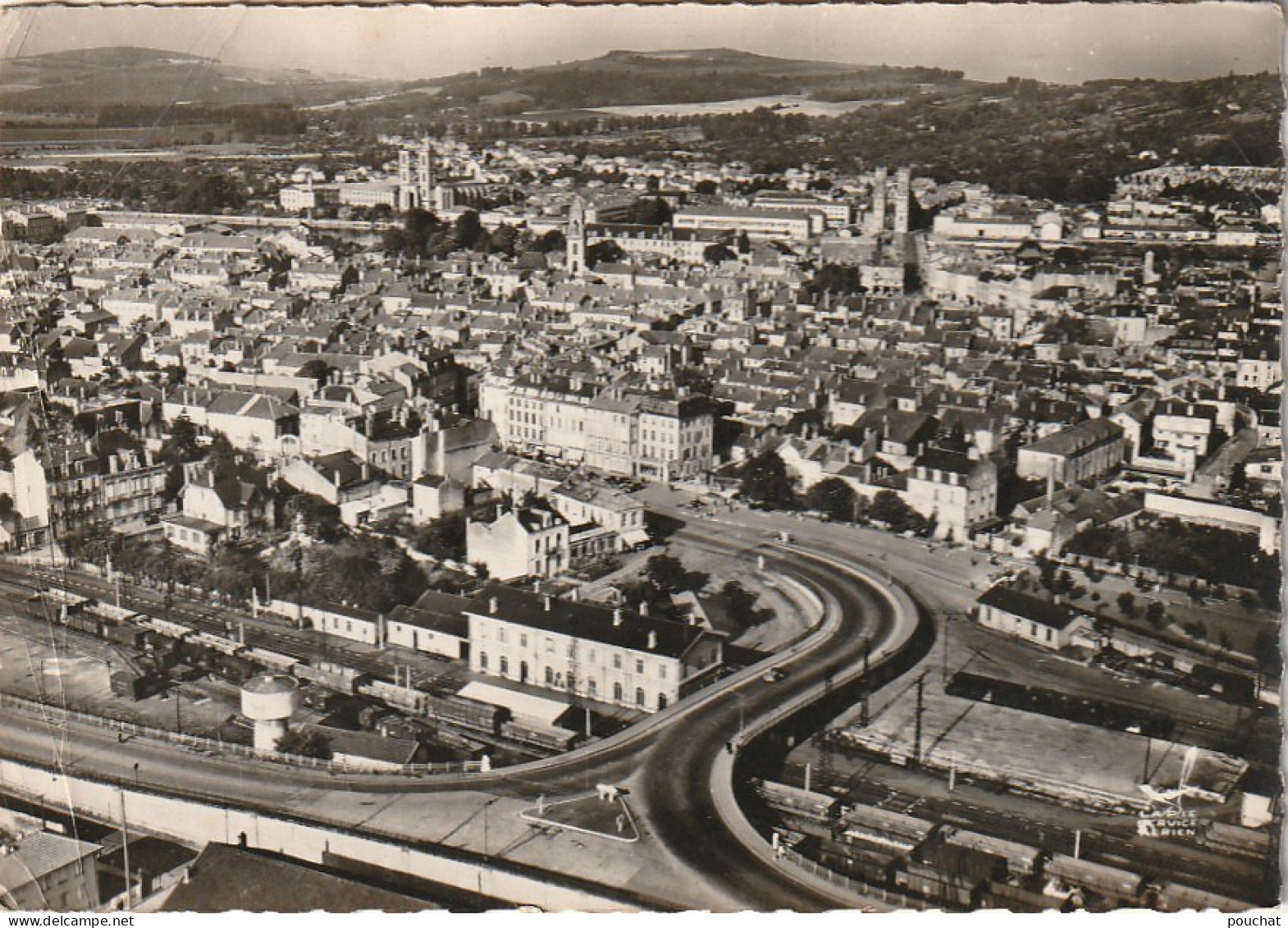 SO 19-(54) PONT A MOUSSON - LA GARE - VUE AERIENNE - 2 SCANS - Pont A Mousson