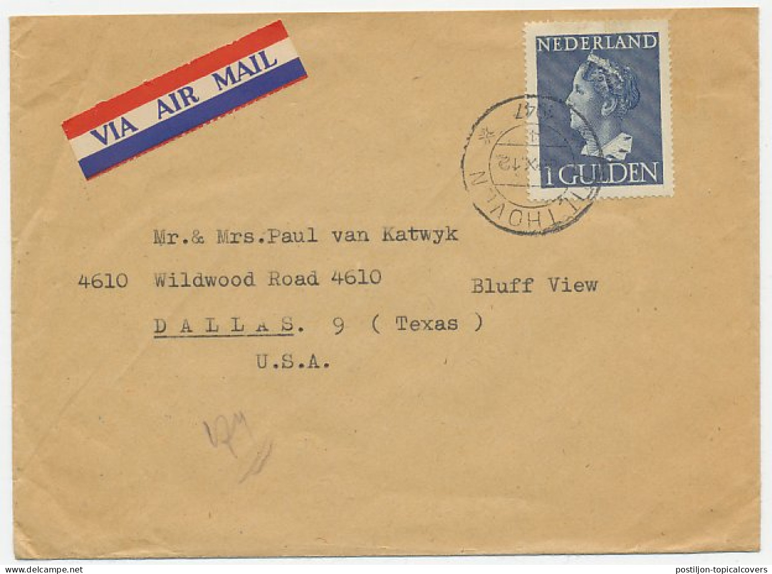 Em. Konijnenburg Bilthoven - Dallas USA 1947 - Unclassified