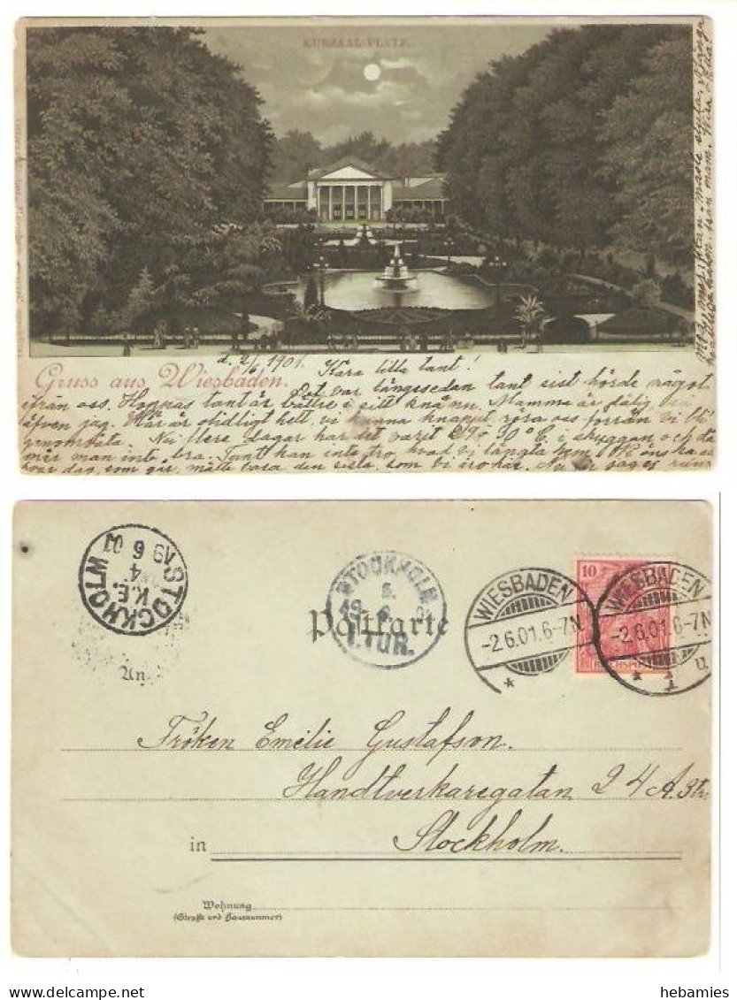 HESSE - WIESBADEN - Posted To Sweden 1901 - GERMANY - - Wiesbaden