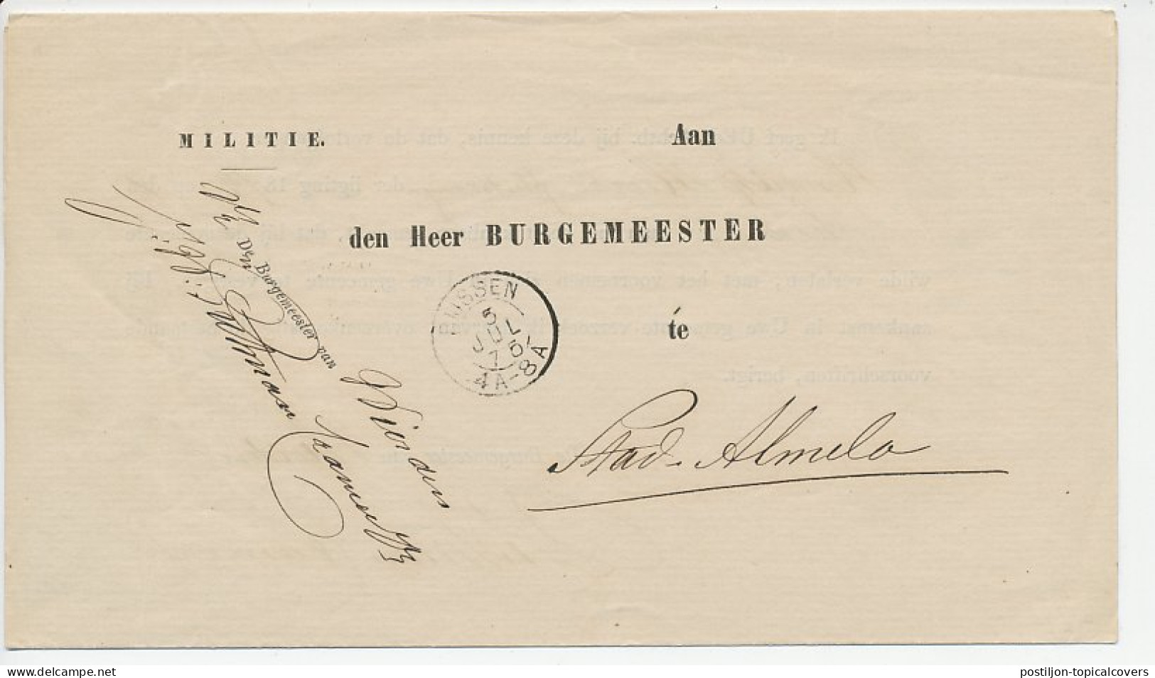 Twee-letterstempel Rijssen 1875 - Brieven En Documenten