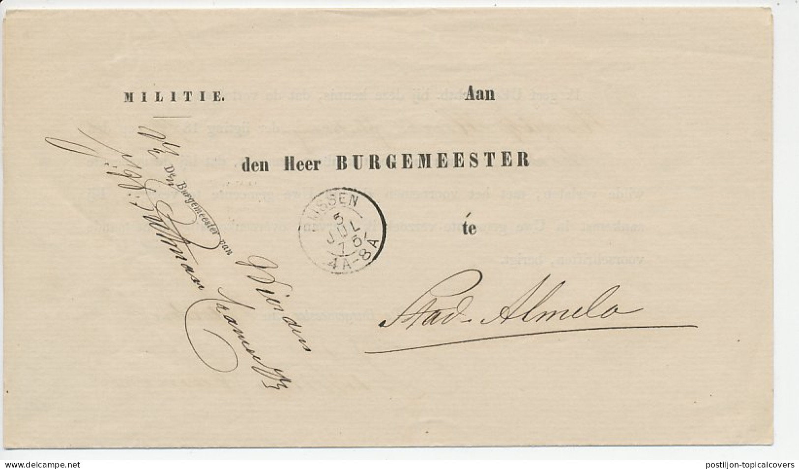 Twee-letterstempel Rijssen 1875 - Lettres & Documents