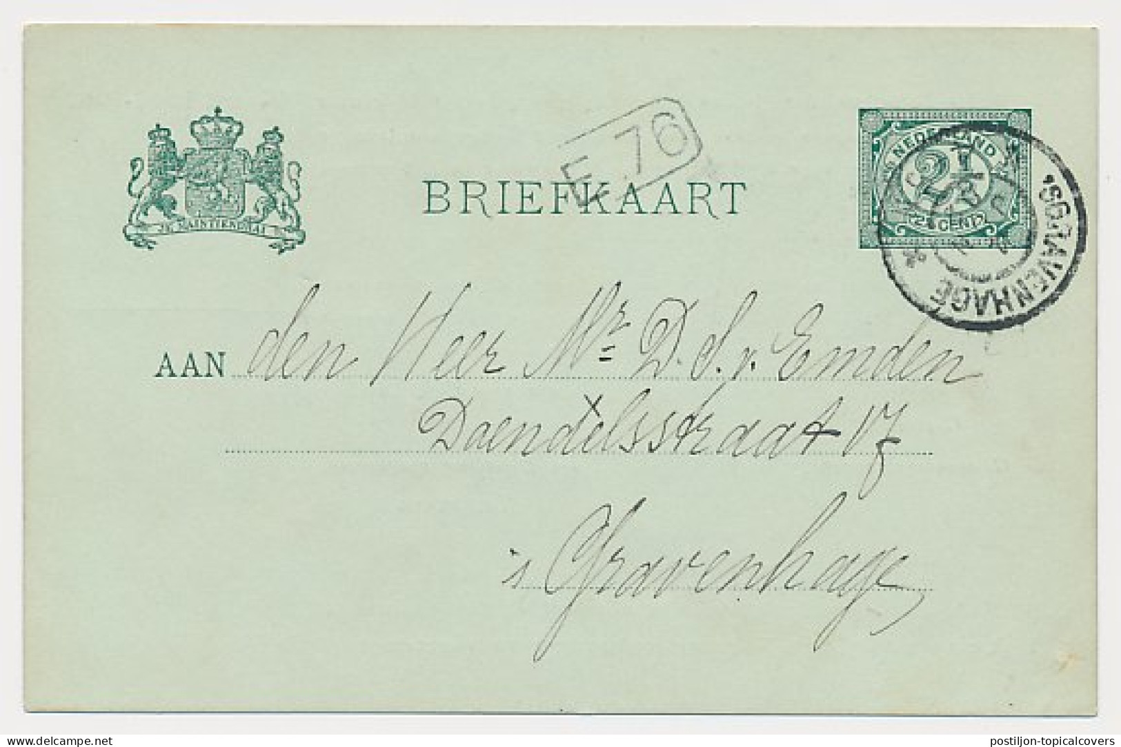 Briefkaart G. DW55-d - Duinwaterleiding S-Gravenhage 1902 - Ganzsachen