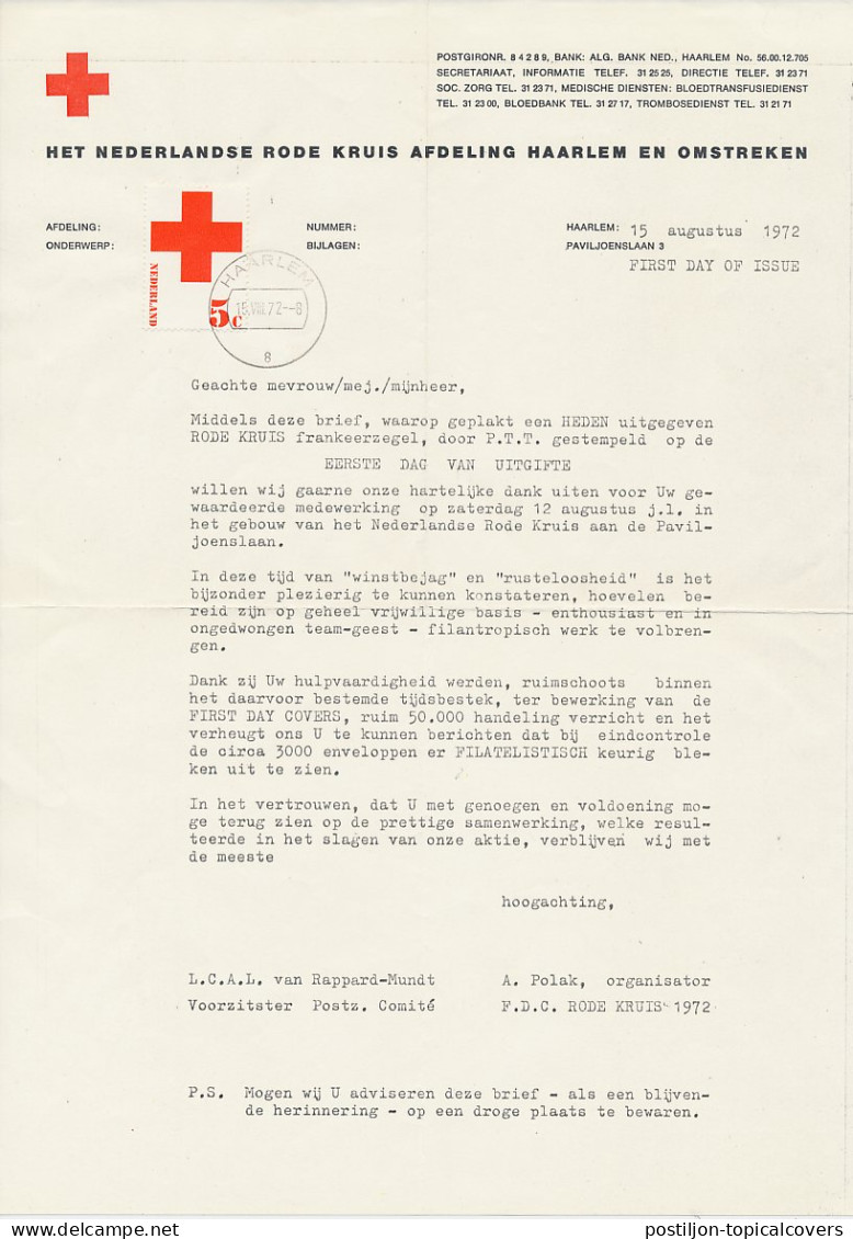 FDC / 1e Dag Em. Rode Kruis 1972 - Ohne Zuordnung