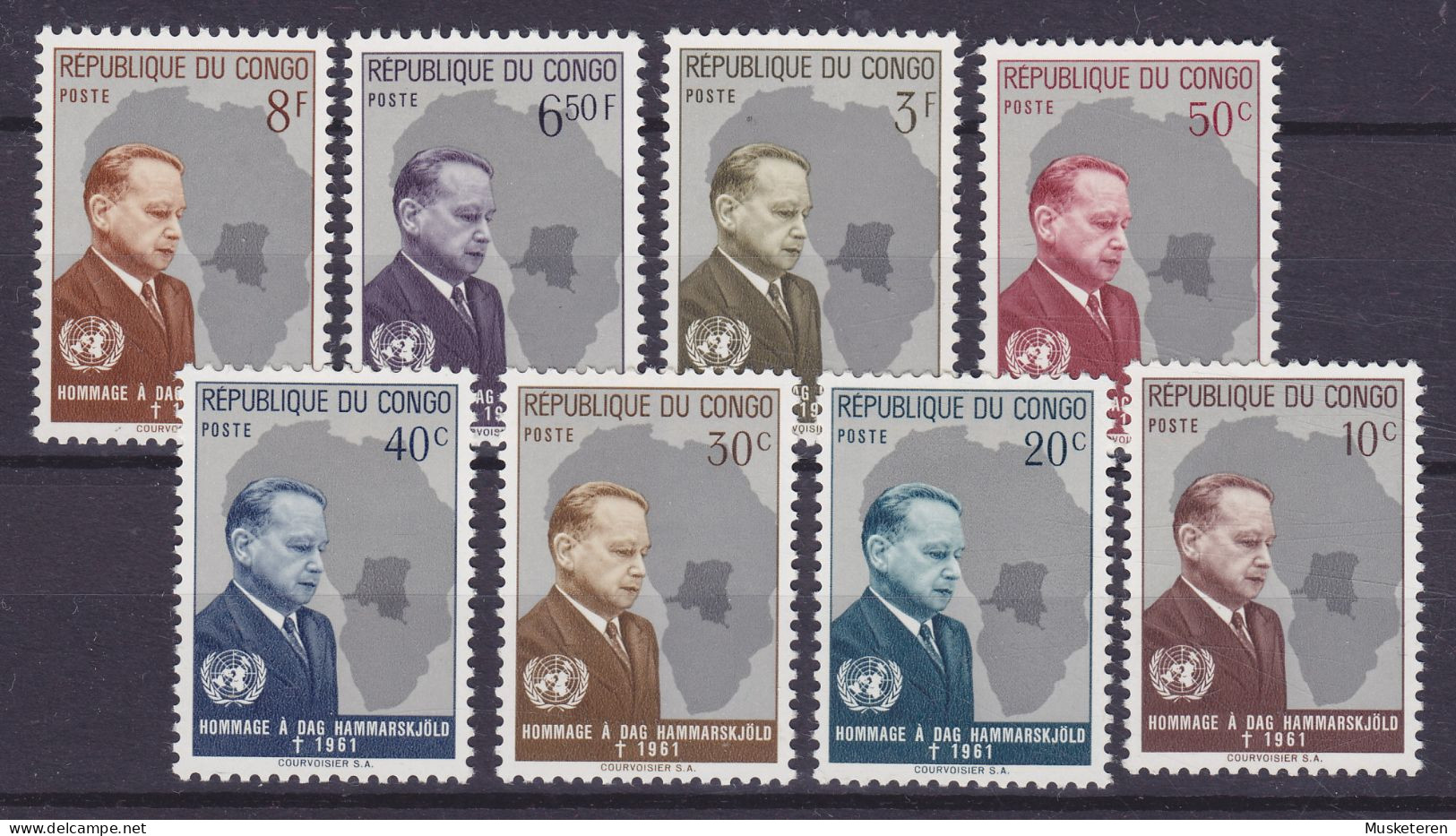 Congo - Kinshasa 1962 Mi. 83-90 Dag Hammarskjöld Complete Set, MNH** - Andere & Zonder Classificatie