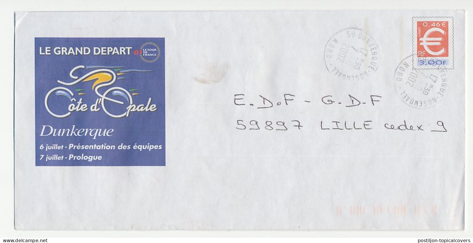 Postal Stationery / PAP France 2002 Cycling - Tour De France - Sonstige & Ohne Zuordnung