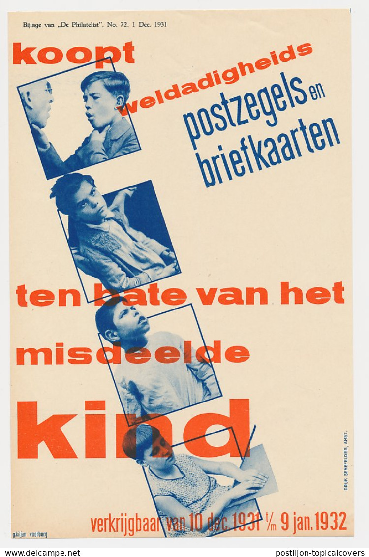 Affiche Em. Kind 1931 - Bijlage De Philatelist - Ohne Zuordnung