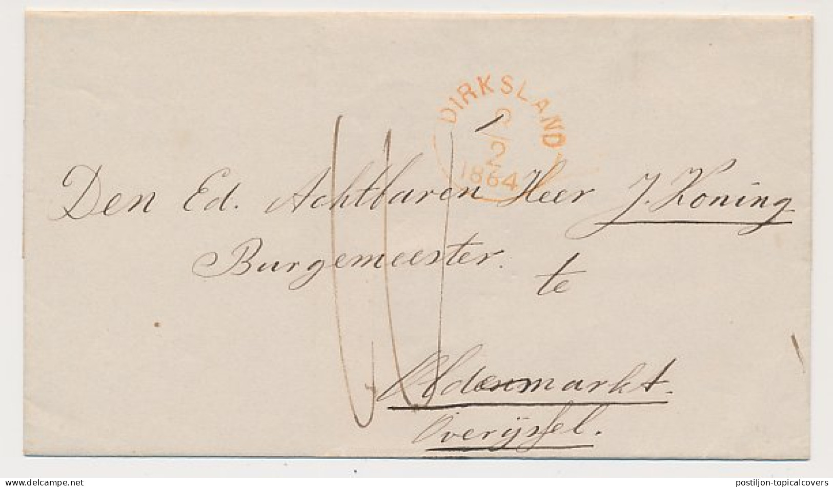 Middelharnis - Dirksland - Oldemarkt 1864 - Halve Cirkelstempel - ...-1852 Prephilately