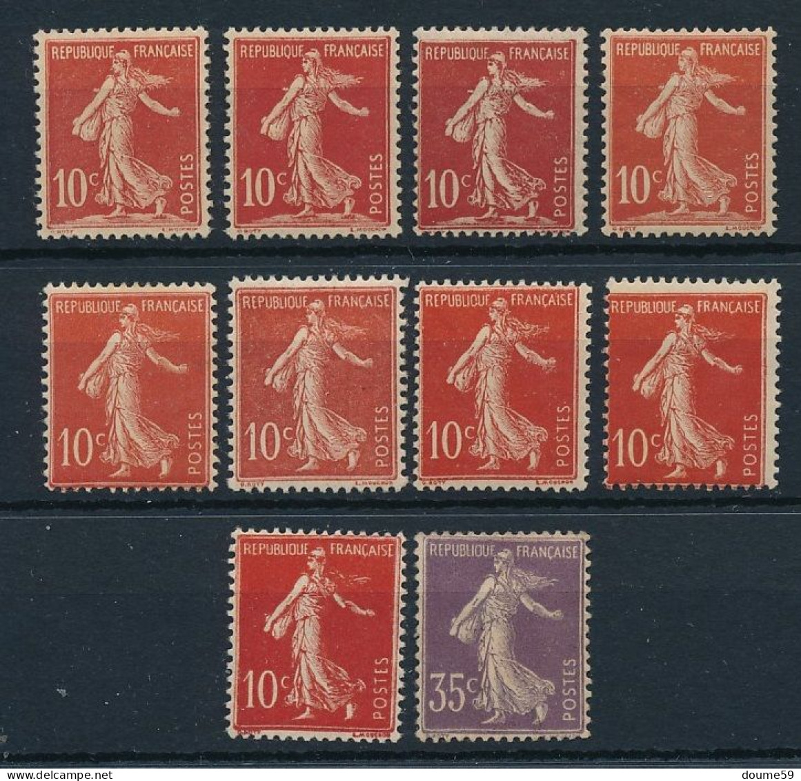 AC-245: FRANCE:  Type "Semeuses" N°134*(4)-135*(5)-136*(gomme 2ème Choix) - 1906-38 Sower - Cameo