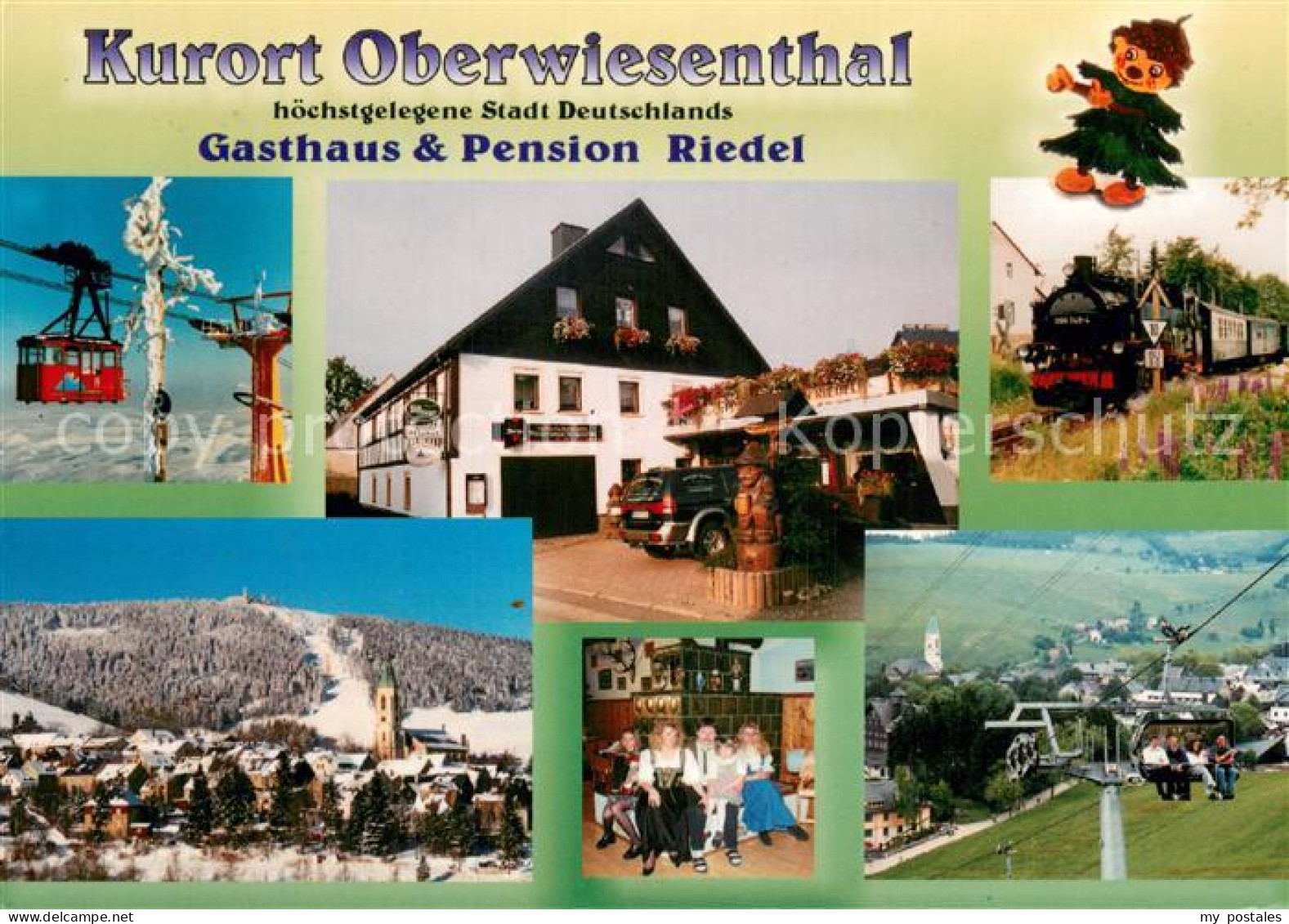 73723075 Oberwiesenthal Erzgebirge Gasthaus Pension Riedel Seilbahn Eisenbahn Pa - Oberwiesenthal
