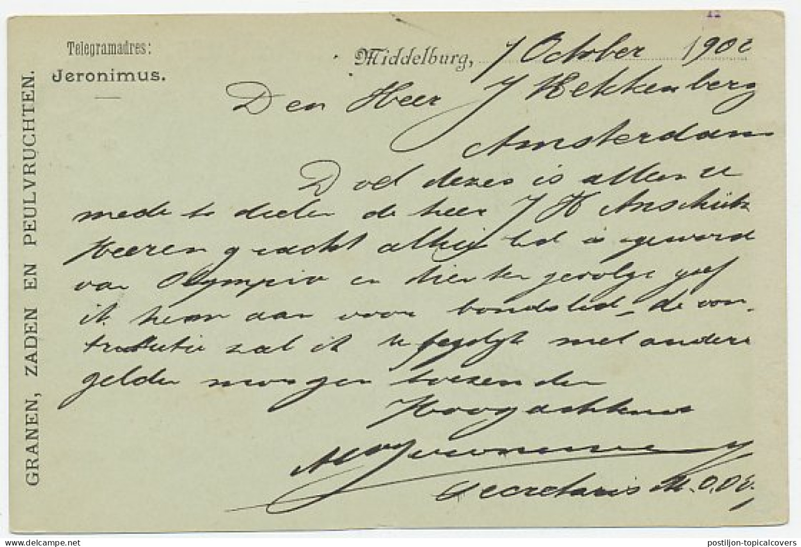 Firma Briefkaart Middelburg 1900 - Granen / Zaden / Peulvruchten - Ohne Zuordnung