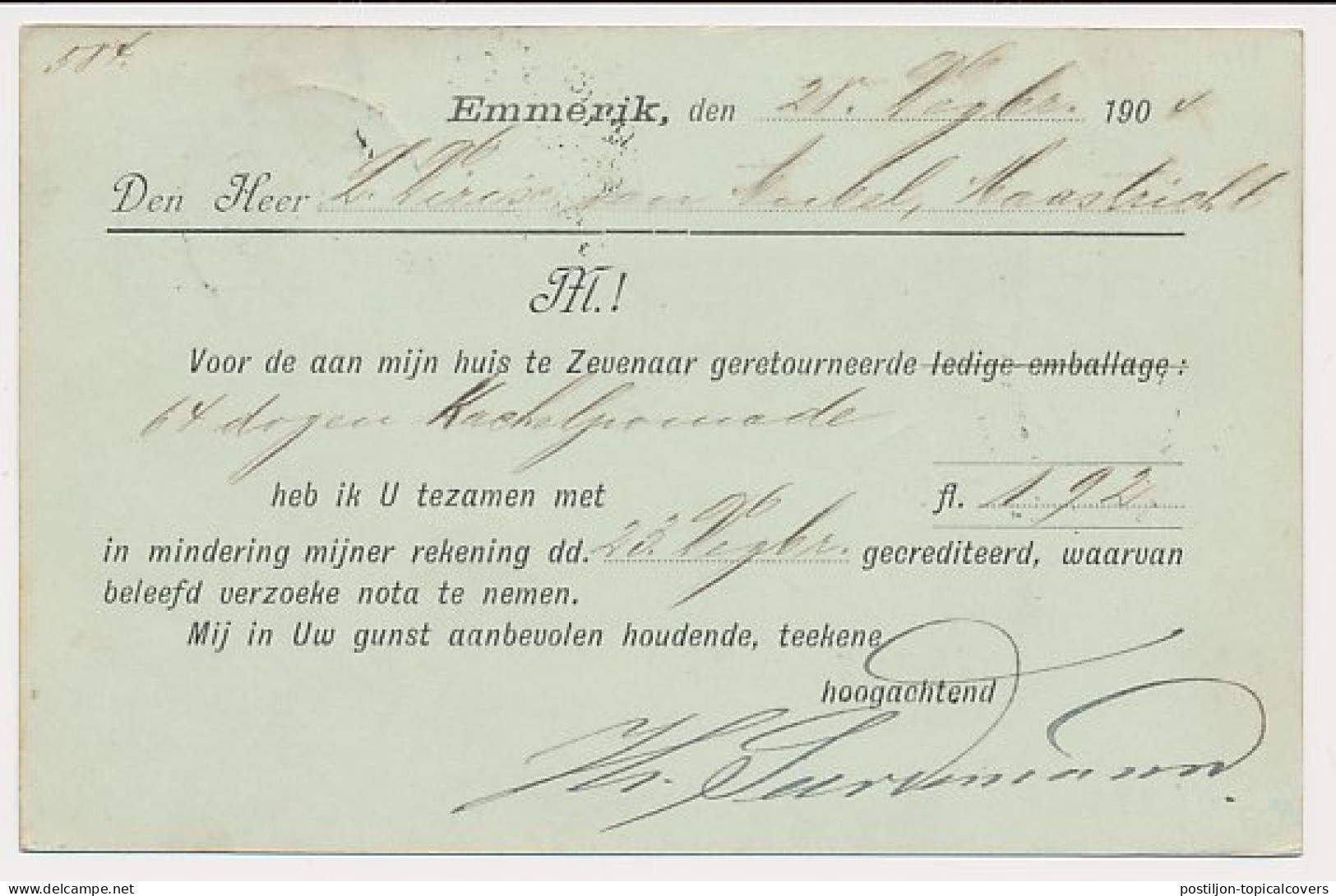 Briefkaart G.55 Particulier Bedrukt Duitsland- S Heerenberg 1904 - Ganzsachen