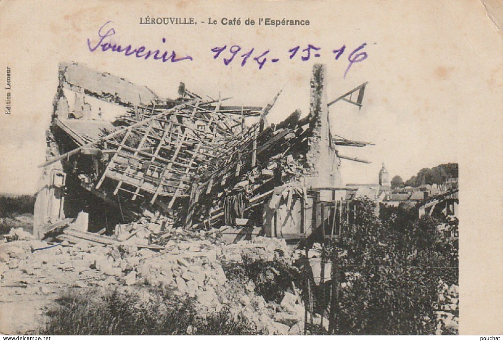 SO 20 -(55) LEROUVILLE - LE CAFE DE L' ESPERANCE - DECOMBRES - 2 SCANS - Lerouville