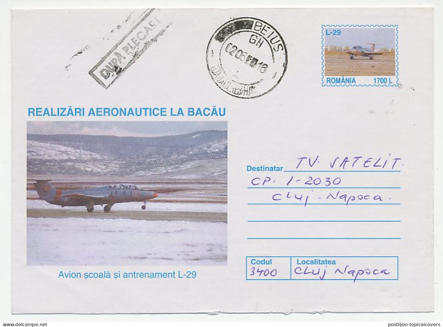 Postal Stationery Romania 2000 Airplane - School - Airplanes