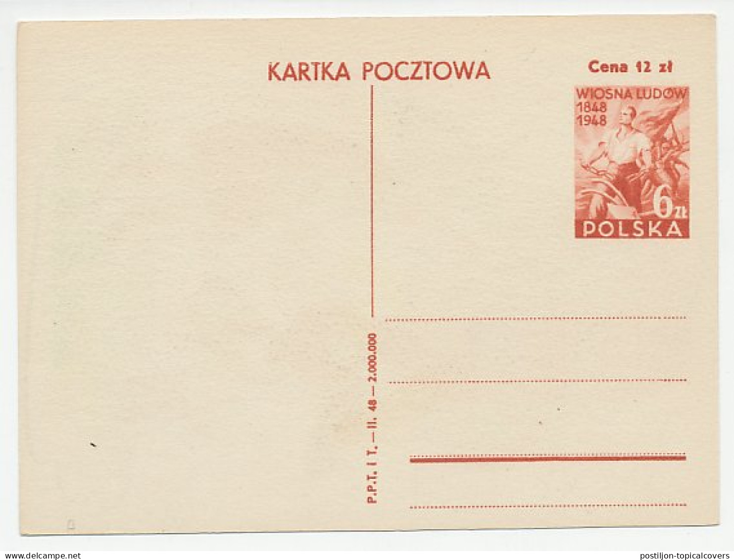 Postal Stationery Poland 1948 Easter Bunny - Ostern