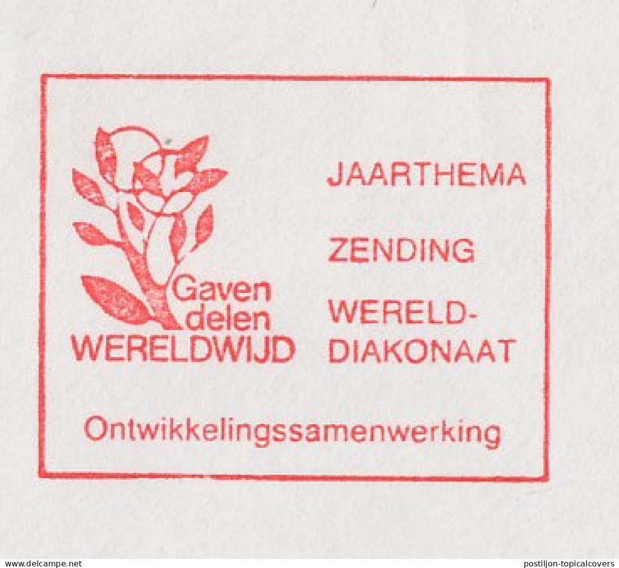 Meter Cover Netherlands 1986 World Diaconate - Share Gifts Worldwide - Oegstgeest - Other & Unclassified