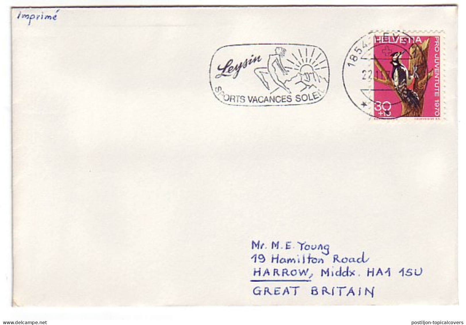 Cover / Postmark Switzerland 1971 Sports - Holiday - Sun - Other & Unclassified