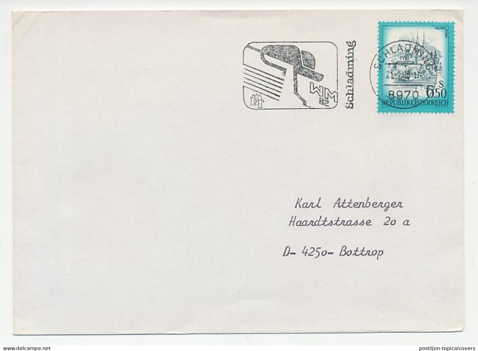 Cover / Postmark Austria 1980 Schladming - World Championships 1982 - Hiver