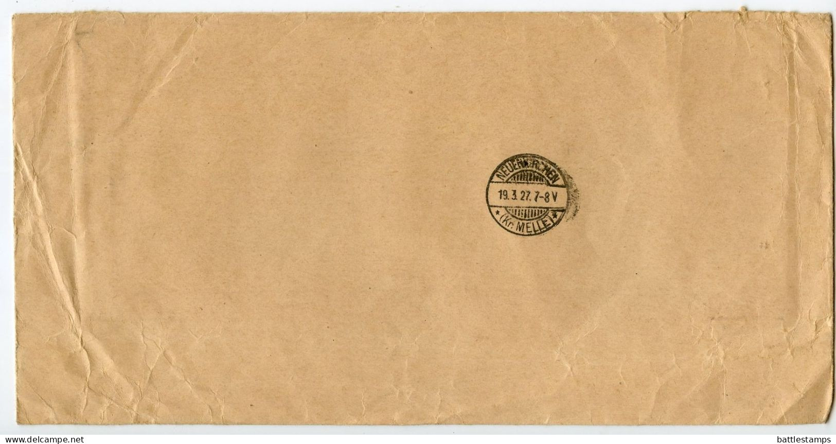 Germany 1927 Registered Postscheckamt Cover; Hannover To Ostenfelde Bei Neuenkirchen - Briefe U. Dokumente