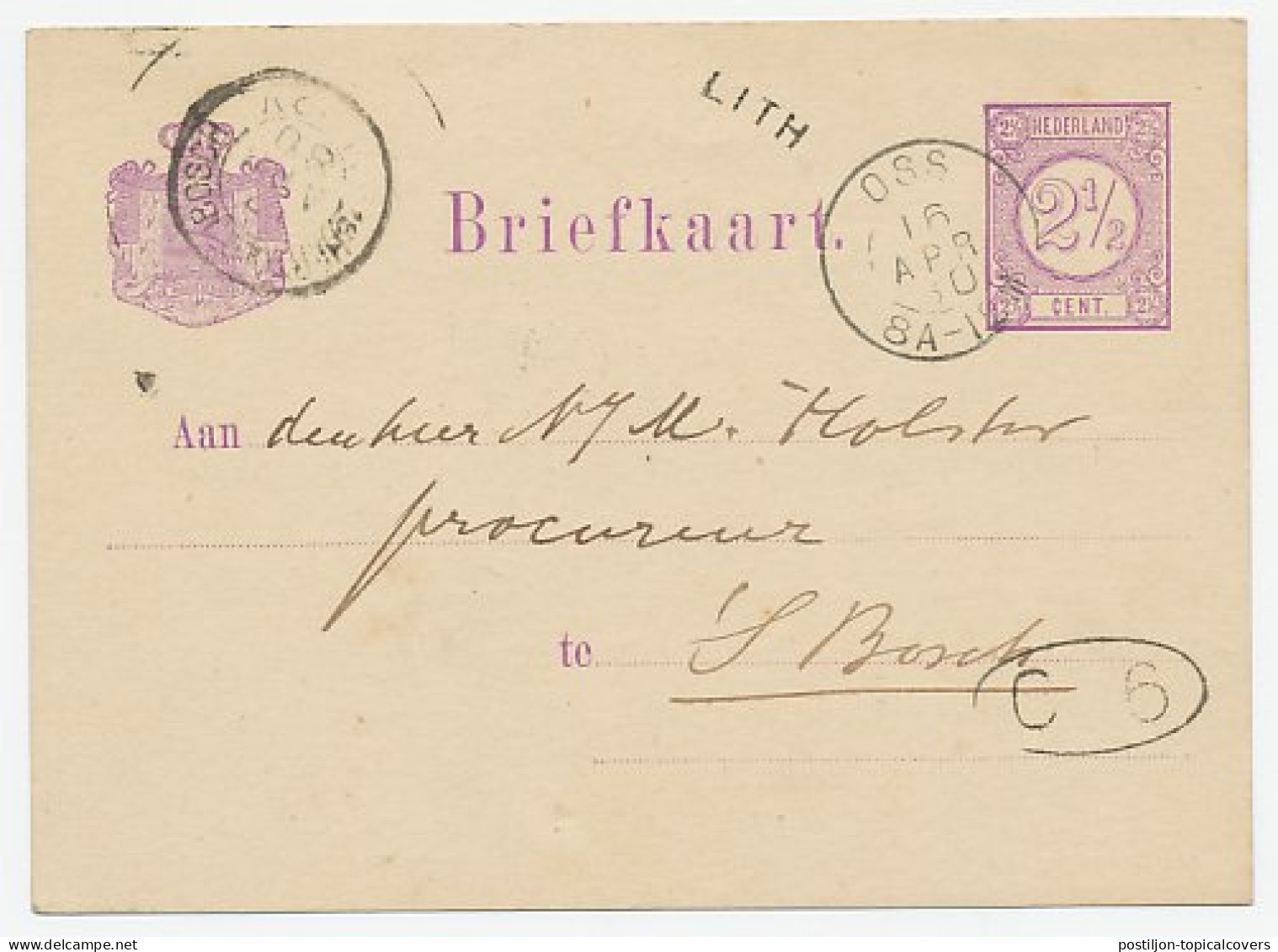 Naamstempel Lith 1880 - Brieven En Documenten