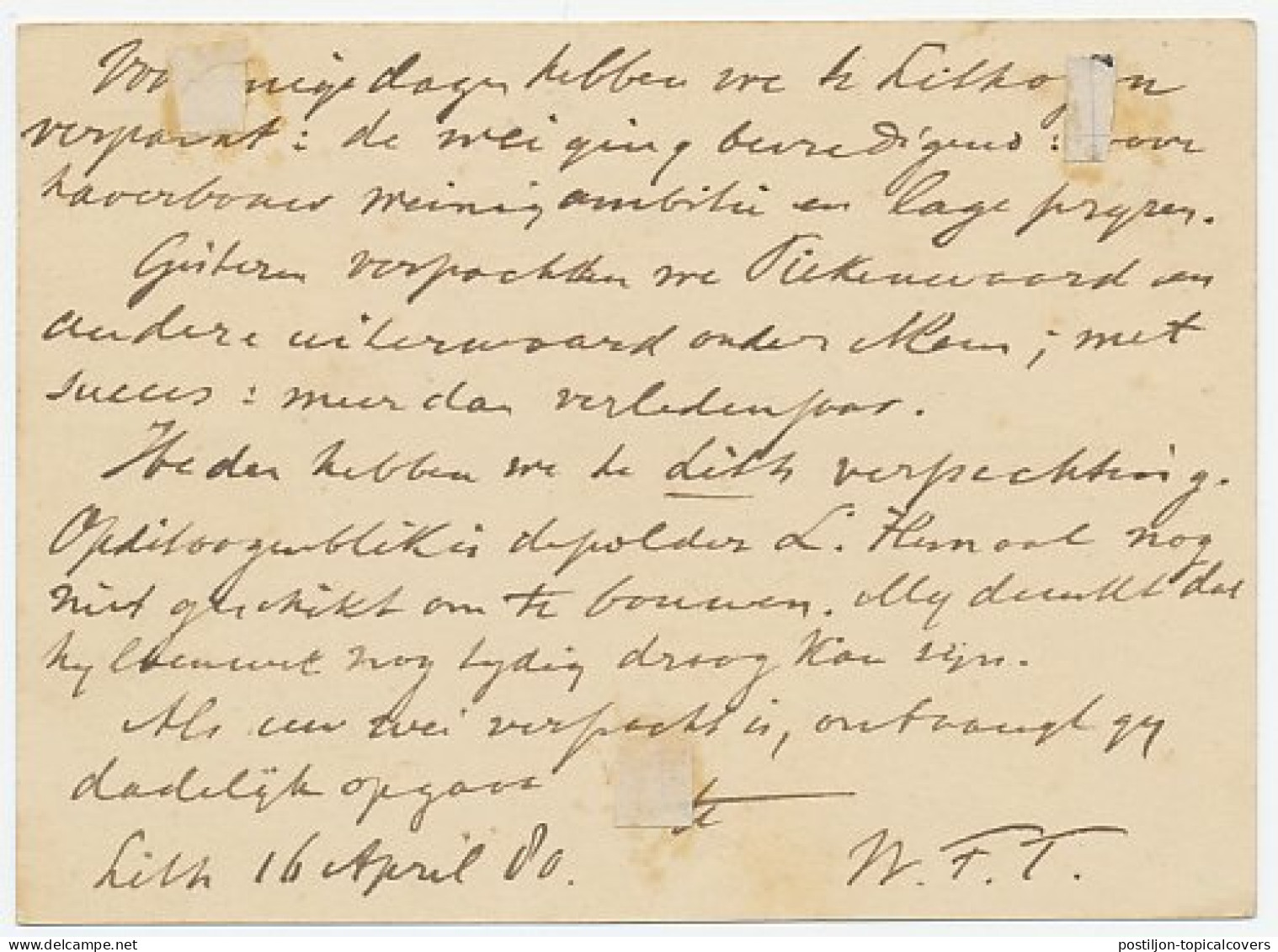 Naamstempel Lith 1880 - Briefe U. Dokumente