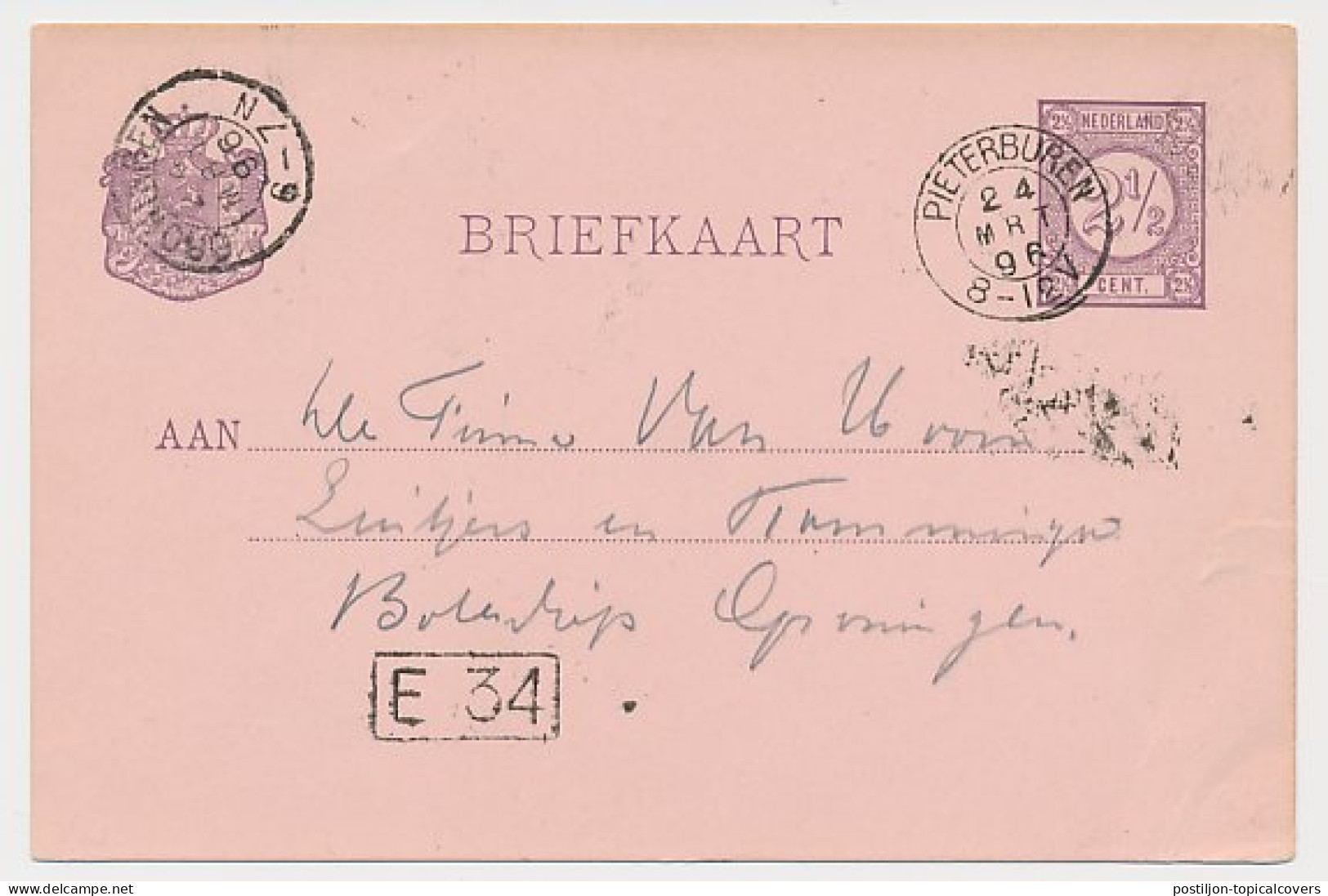 Kleinrondstempel Pieterburen 1896 - Ohne Zuordnung