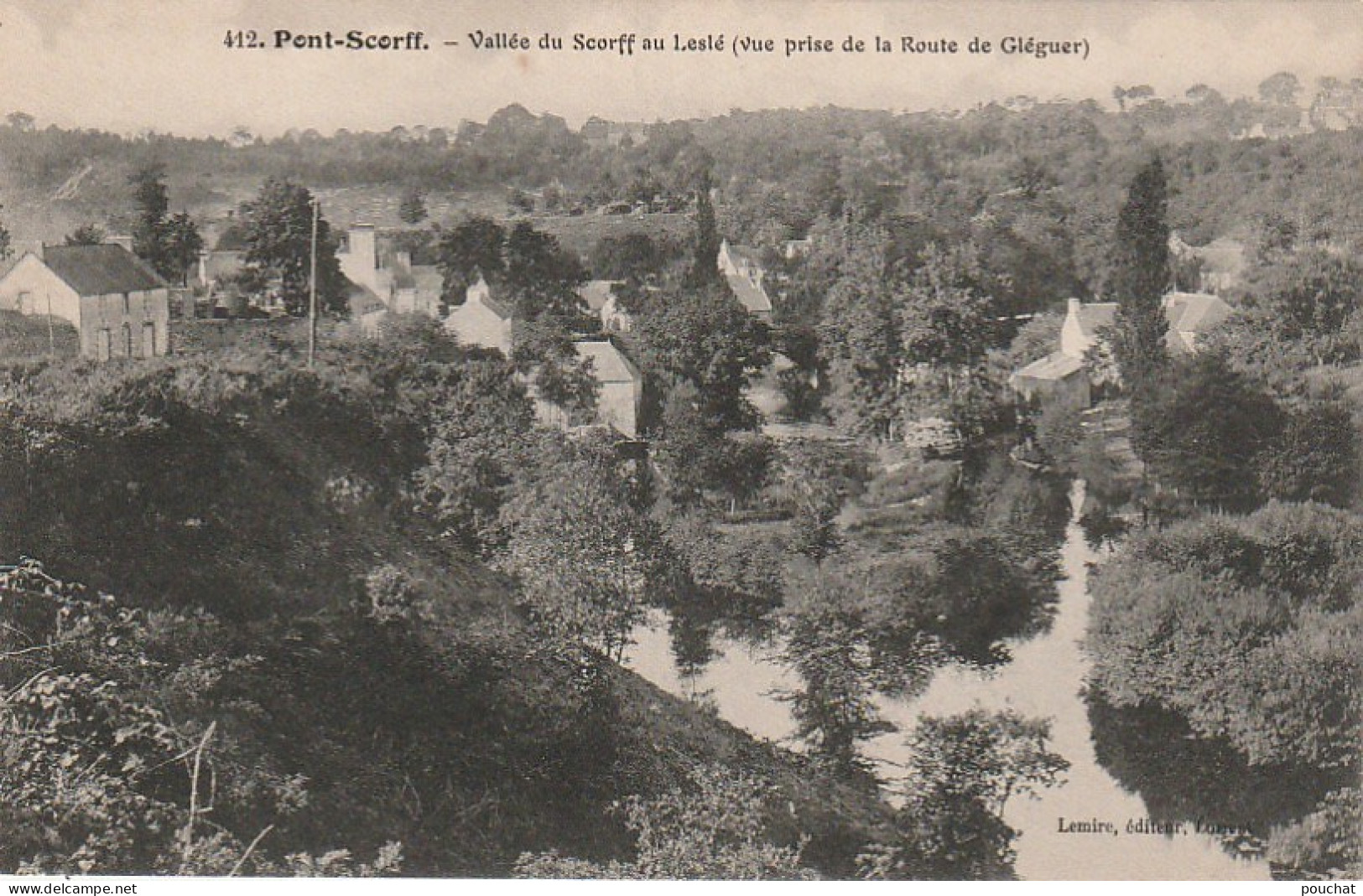 SO 21-(56) PONT SCORFF - VALLEE DU SCORFF AU LESLE ( VUE PRISE DE LA ROUTE DE GLEGUER ) - 2 SCANS - Pont Scorff