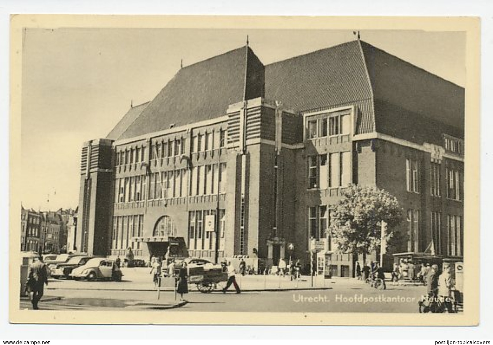 Prentbriefkaart Postkantoor Utrecht 1953 - Other & Unclassified