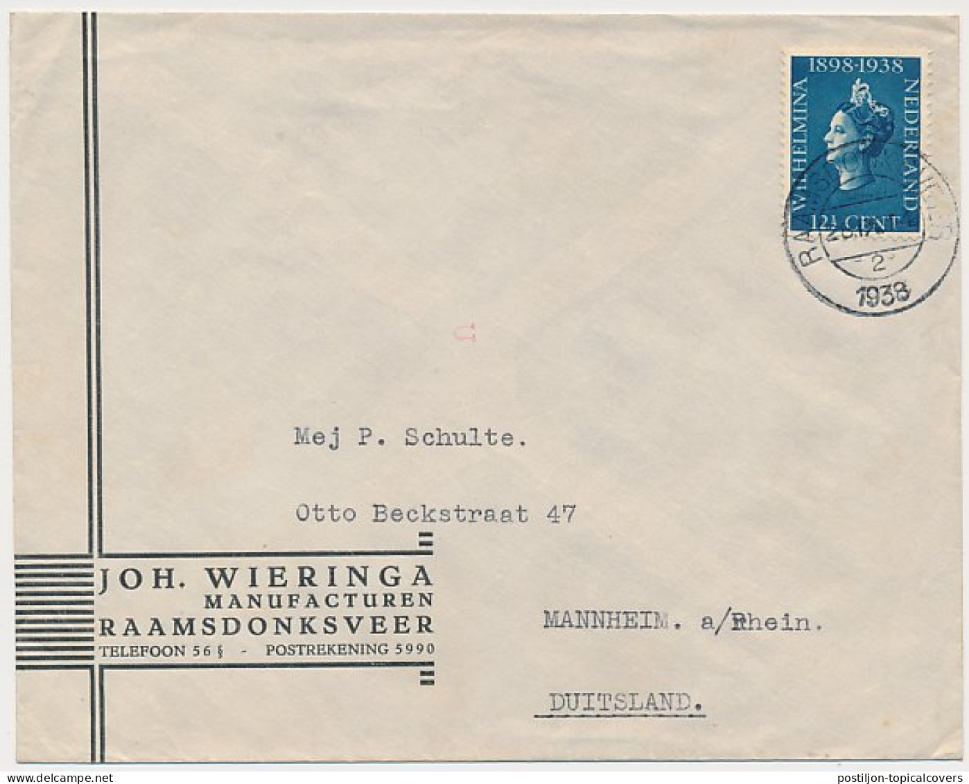 Firma Envelop Raamsdonksveer 1938 - Manufacturen - Ohne Zuordnung